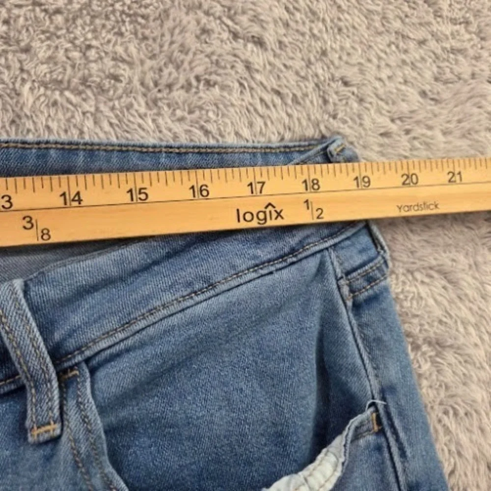 Old Navy High Rise Wow Wide Leg‎ Jeans Cropped Women's 18P Blue Denim Stretch